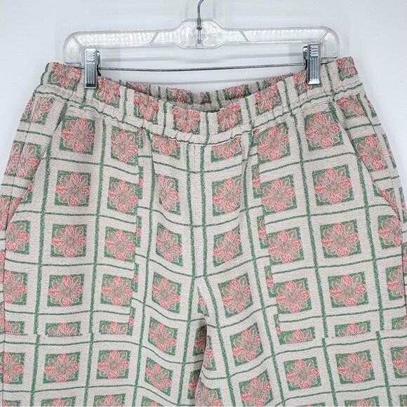 Pleasures Slippy Easy Pant Tapestry Floral Jaquard Pull On Drawstring In Cream L - Picture 7 of 16